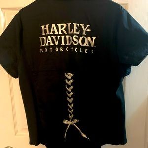 Harley Davidson Willie G Dress Shirt with Silver Lace accent.